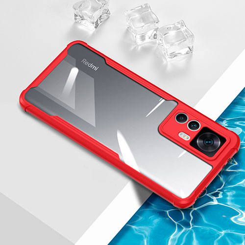 Ultra-thin Transparent TPU Soft Case Cover BH1 for Xiaomi Mi 12T Pro 5G Red