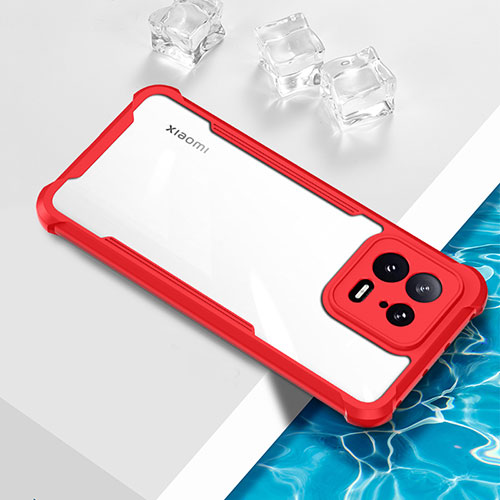 Ultra-thin Transparent TPU Soft Case Cover BH1 for Xiaomi Mi 13 Pro 5G Red