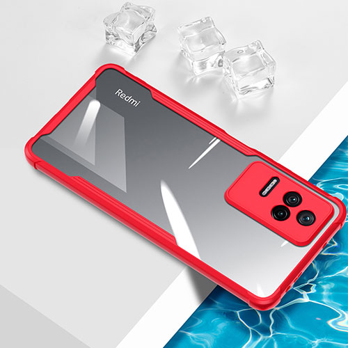 Ultra-thin Transparent TPU Soft Case Cover BH1 for Xiaomi Redmi K40S 5G Red