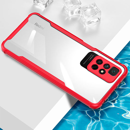 Ultra-thin Transparent TPU Soft Case Cover BH1 for Xiaomi Redmi Note 11 5G Red