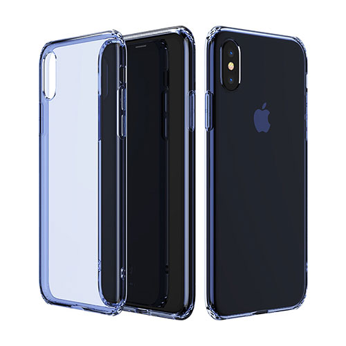 Ultra-thin Transparent TPU Soft Case Cover for Apple iPhone Xs Blue