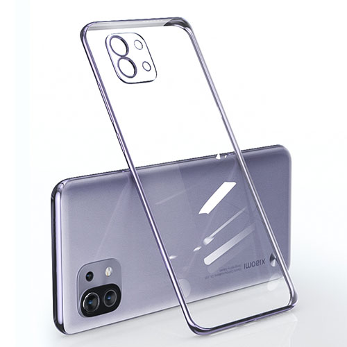 Ultra-thin Transparent TPU Soft Case Cover for Xiaomi Mi 11 Lite 5G NE Purple