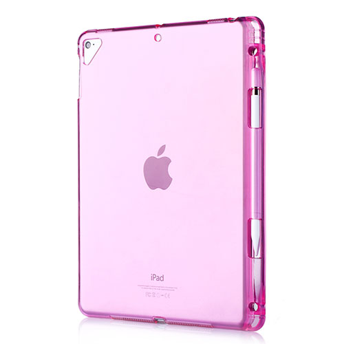 Ultra-thin Transparent TPU Soft Case Cover H01 for Apple New iPad 9.7 (2018) Red