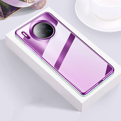 Ultra-thin Transparent TPU Soft Case Cover H01 for Huawei Mate 30 Pro 5G Purple