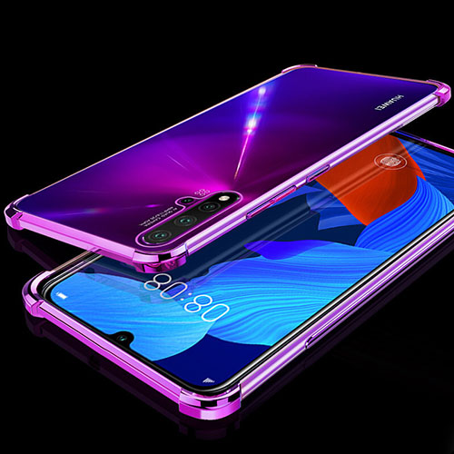 Ultra-thin Transparent TPU Soft Case Cover H01 for Huawei Nova 5 Pro Purple