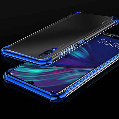 Ultra-thin Transparent TPU Soft Case Cover H01 for Huawei Y7 (2019) Blue