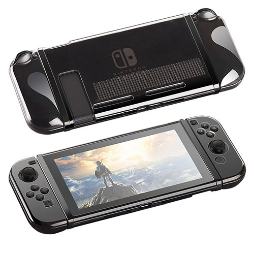 Ultra-thin Transparent TPU Soft Case Cover H01 for Nintendo Switch Black