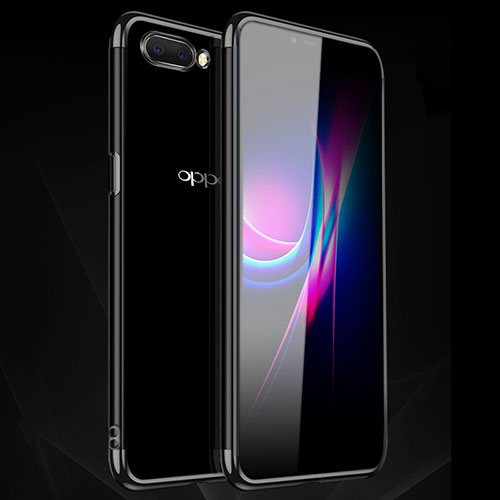 Ultra-thin Transparent TPU Soft Case Cover H01 for Oppo A5 Black