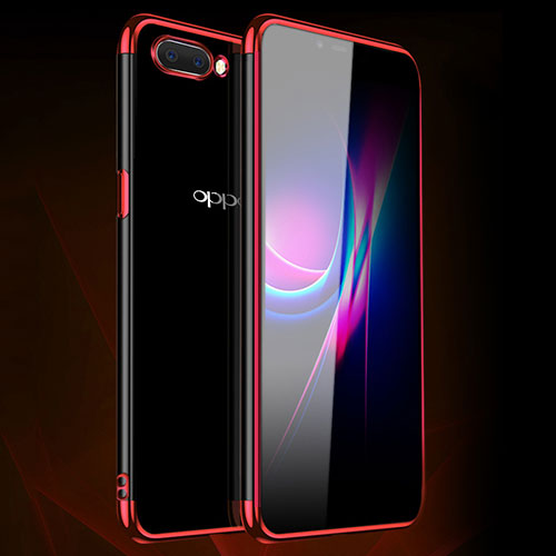 Ultra-thin Transparent TPU Soft Case Cover H01 for Oppo A5 Red