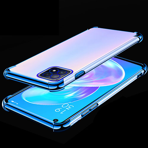 Ultra-thin Transparent TPU Soft Case Cover H01 for Oppo A73 5G Blue