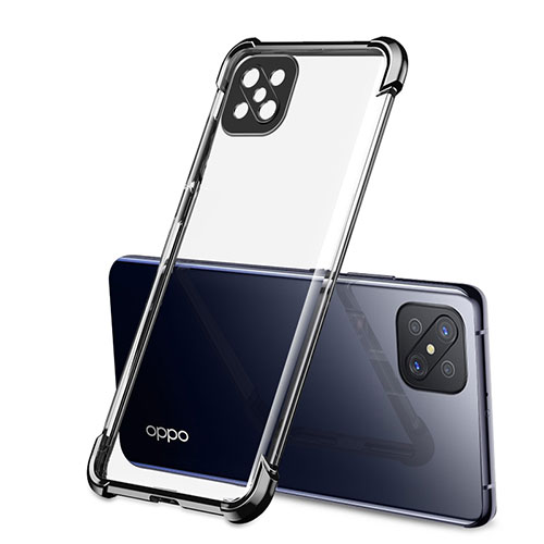 Ultra-thin Transparent TPU Soft Case Cover H01 for Oppo A92s 5G Black