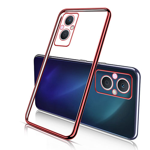 Ultra-thin Transparent TPU Soft Case Cover H01 for Oppo A96 5G Red
