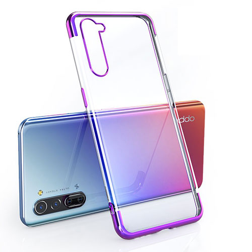 Ultra-thin Transparent TPU Soft Case Cover H01 for Oppo F15 Purple