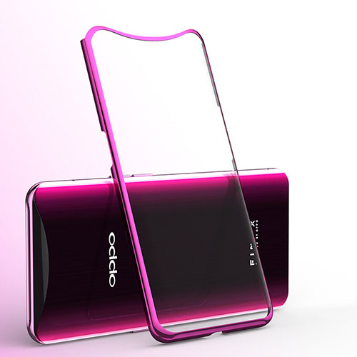 Ultra-thin Transparent TPU Soft Case Cover H01 for Oppo Find X Super Flash Edition Hot Pink