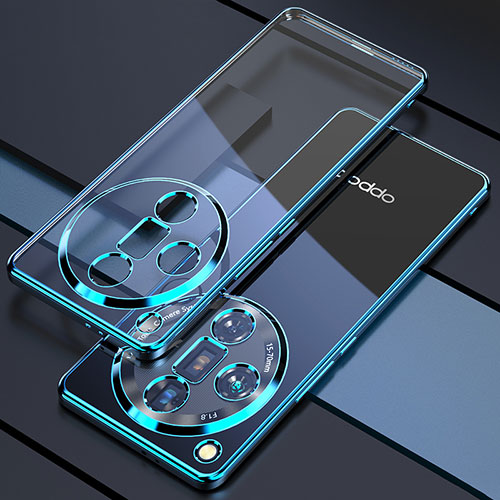 Ultra-thin Transparent TPU Soft Case Cover H01 for Oppo Find X7 5G Blue