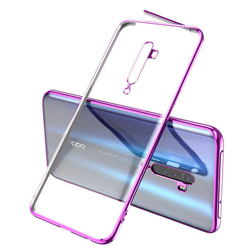 Ultra-thin Transparent TPU Soft Case Cover H01 for Oppo Reno2 Purple