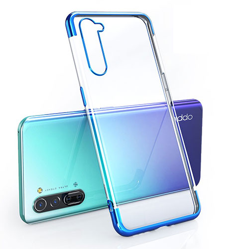 Ultra-thin Transparent TPU Soft Case Cover H01 for Oppo Reno3 Blue