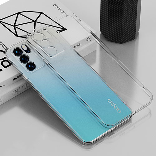 Ultra-thin Transparent TPU Soft Case Cover H01 for Oppo Reno6 5G Clear