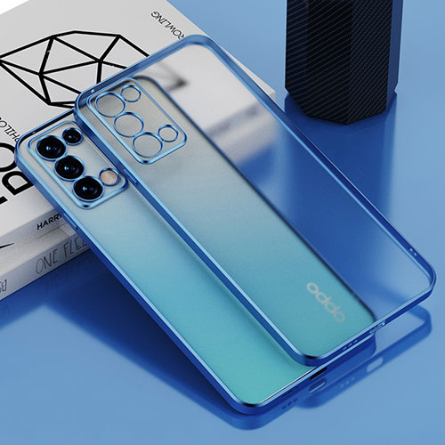 Ultra-thin Transparent TPU Soft Case Cover H01 for Oppo Reno6 Pro+ Plus 5G Blue