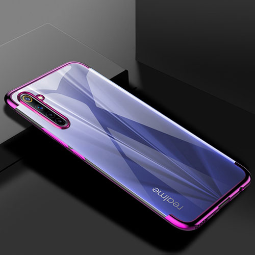 Ultra-thin Transparent TPU Soft Case Cover H01 for Realme 6 Purple
