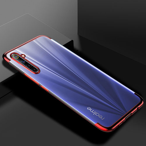 Ultra-thin Transparent TPU Soft Case Cover H01 for Realme 6 Red