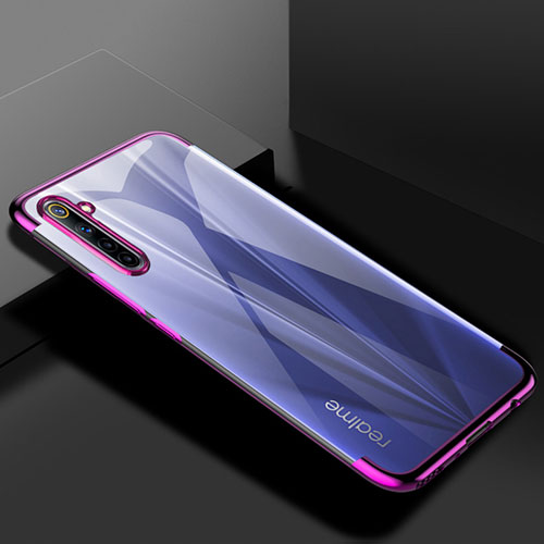 Ultra-thin Transparent TPU Soft Case Cover H01 for Realme 6s Purple