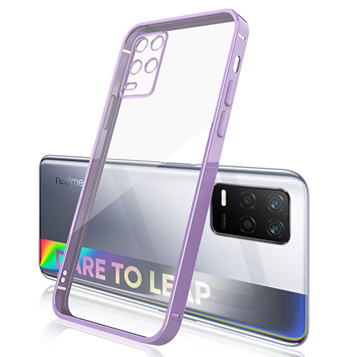 Ultra-thin Transparent TPU Soft Case Cover H01 for Realme 8 5G Purple