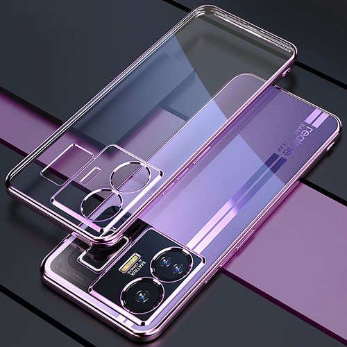 Ultra-thin Transparent TPU Soft Case Cover H01 for Realme GT3 5G Purple