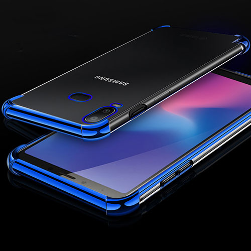 Ultra-thin Transparent TPU Soft Case Cover H01 for Samsung Galaxy A6s Blue