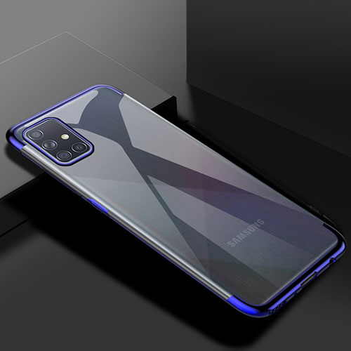 Ultra-thin Transparent TPU Soft Case Cover H01 for Samsung Galaxy A71 5G Blue