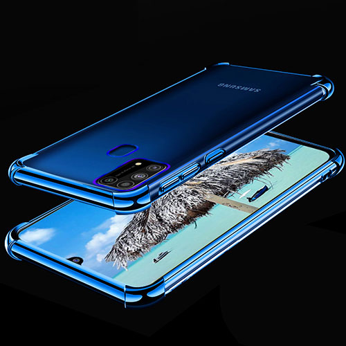 Ultra-thin Transparent TPU Soft Case Cover H01 for Samsung Galaxy M31 Prime Edition Blue