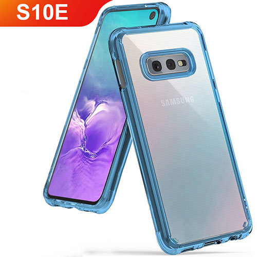 Ultra-thin Transparent TPU Soft Case Cover H01 for Samsung Galaxy S10e Sky Blue