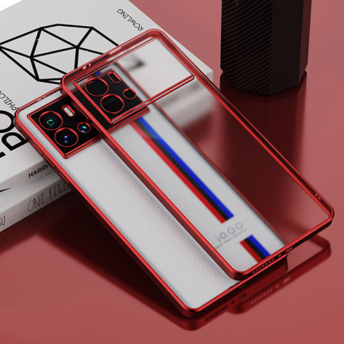 Ultra-thin Transparent TPU Soft Case Cover H01 for Vivo iQOO 9 Pro 5G Red