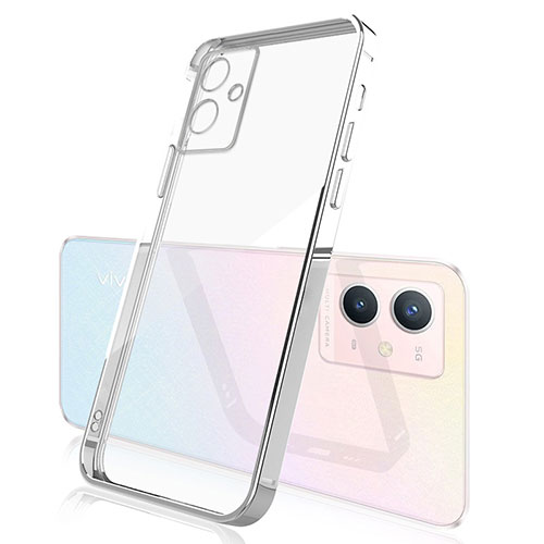 Ultra-thin Transparent TPU Soft Case Cover H01 for Vivo iQOO Z6 5G Silver