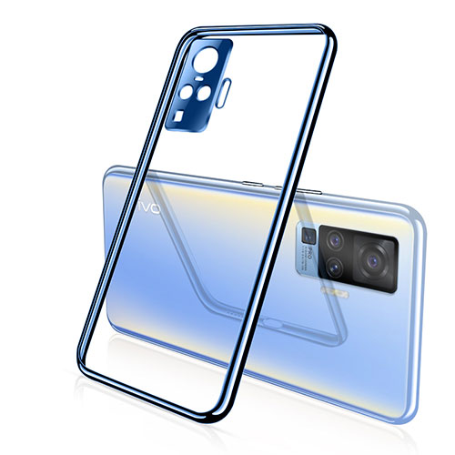 Ultra-thin Transparent TPU Soft Case Cover H01 for Vivo X50 Pro 5G Blue