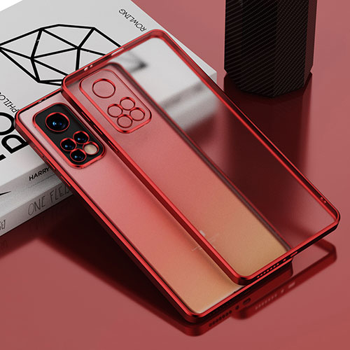 Ultra-thin Transparent TPU Soft Case Cover H01 for Xiaomi Mi 10T Pro 5G Red