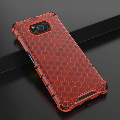 Ultra-thin Transparent TPU Soft Case Cover H01 for Xiaomi Poco X3 Pro Red