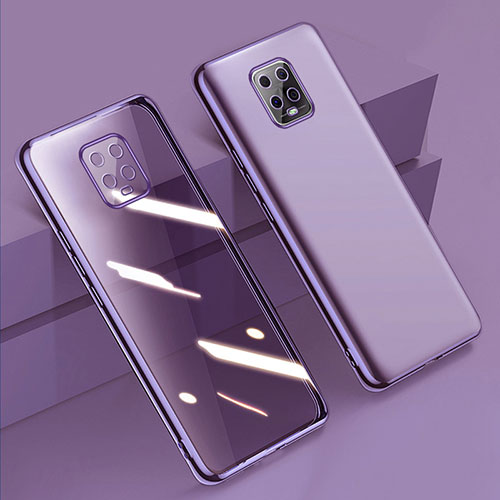 Ultra-thin Transparent TPU Soft Case Cover H01 for Xiaomi Redmi 10X 5G Purple