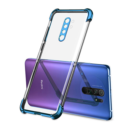 Ultra-thin Transparent TPU Soft Case Cover H01 for Xiaomi Redmi 9 Blue