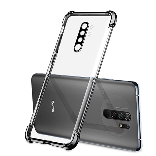 Ultra-thin Transparent TPU Soft Case Cover H01 for Xiaomi Redmi 9 Prime India Black