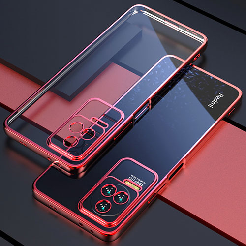 Ultra-thin Transparent TPU Soft Case Cover H01 for Xiaomi Redmi K50 5G Red