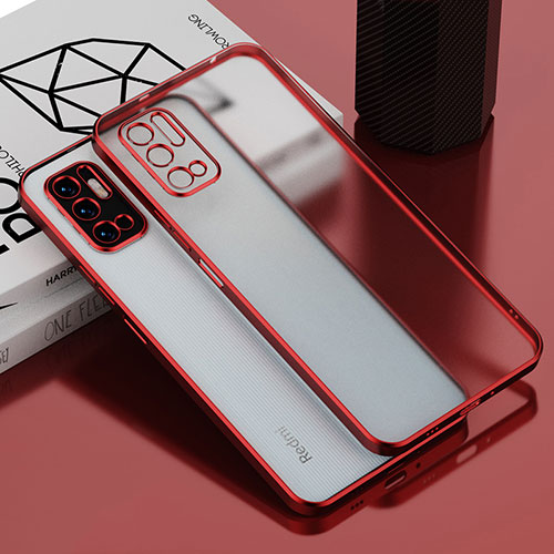 Ultra-thin Transparent TPU Soft Case Cover H01 for Xiaomi Redmi Note 10 5G Red