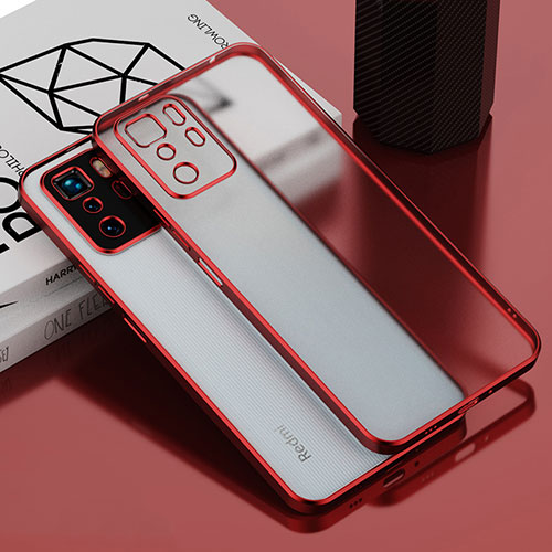 Ultra-thin Transparent TPU Soft Case Cover H01 for Xiaomi Redmi Note 10 Pro 5G Red