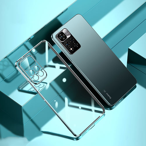 Ultra-thin Transparent TPU Soft Case Cover H01 for Xiaomi Redmi Note 11 Pro+ Plus 5G Silver