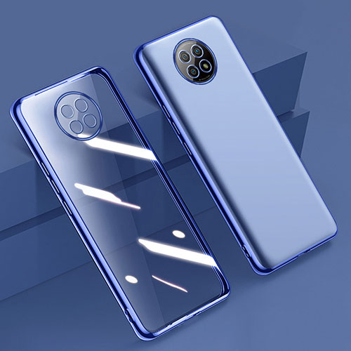 Ultra-thin Transparent TPU Soft Case Cover H01 for Xiaomi Redmi Note 9 5G Blue