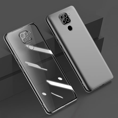 Ultra-thin Transparent TPU Soft Case Cover H01 for Xiaomi Redmi Note 9 Black