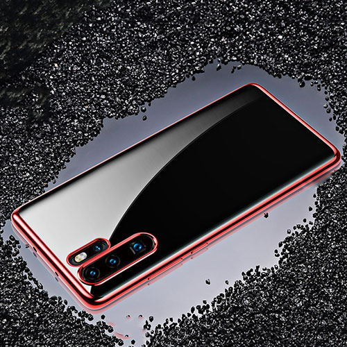 Ultra-thin Transparent TPU Soft Case Cover H02 for Huawei P30 Pro New Edition Red