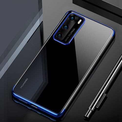 Ultra-thin Transparent TPU Soft Case Cover H02 for Huawei P40 Blue