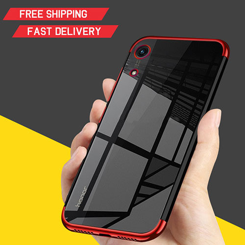 Ultra-thin Transparent TPU Soft Case Cover H02 for Huawei Y6 (2019) Red