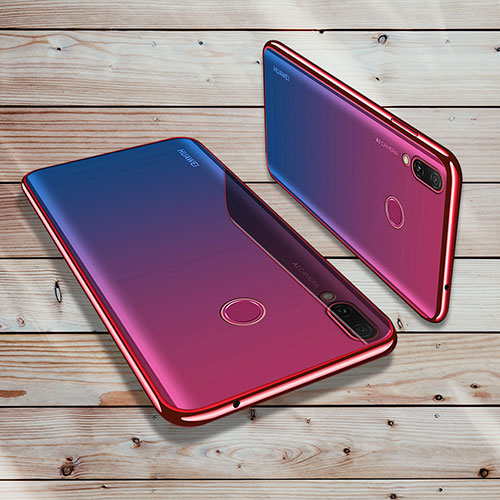 Ultra-thin Transparent TPU Soft Case Cover H02 for Huawei Y9 (2019) Red